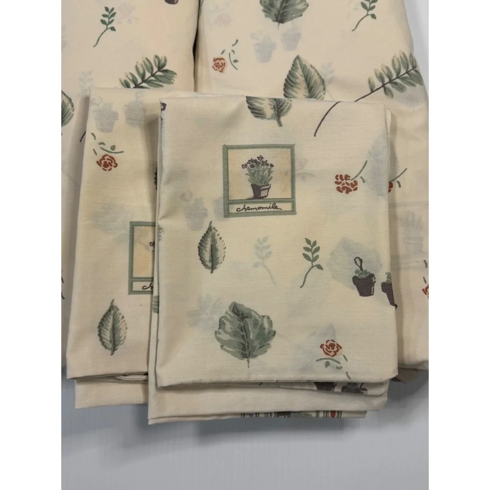 VTG Pfaltzgraff Naturewood Full Sheet Set (4pc) Flat Fitted 2 Pillow Cases